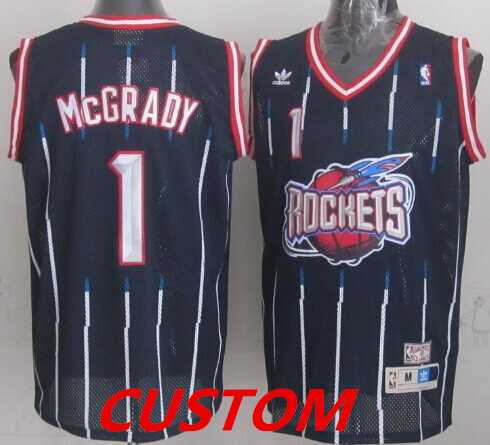 Men & Youth Customized Houston Rockets ABA Hardwood Classic Swingman Navy Blue Jersey